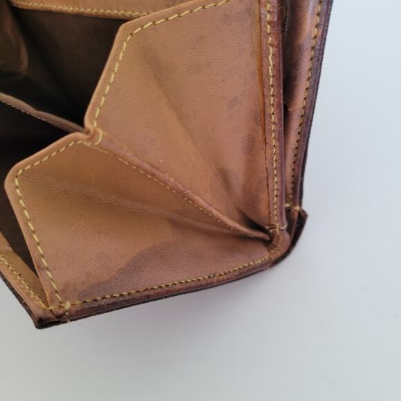 Etro Vintage Brown Paisley Medium Leather Wallet Compact Logo Italian Bifold - Picture 11 of 16